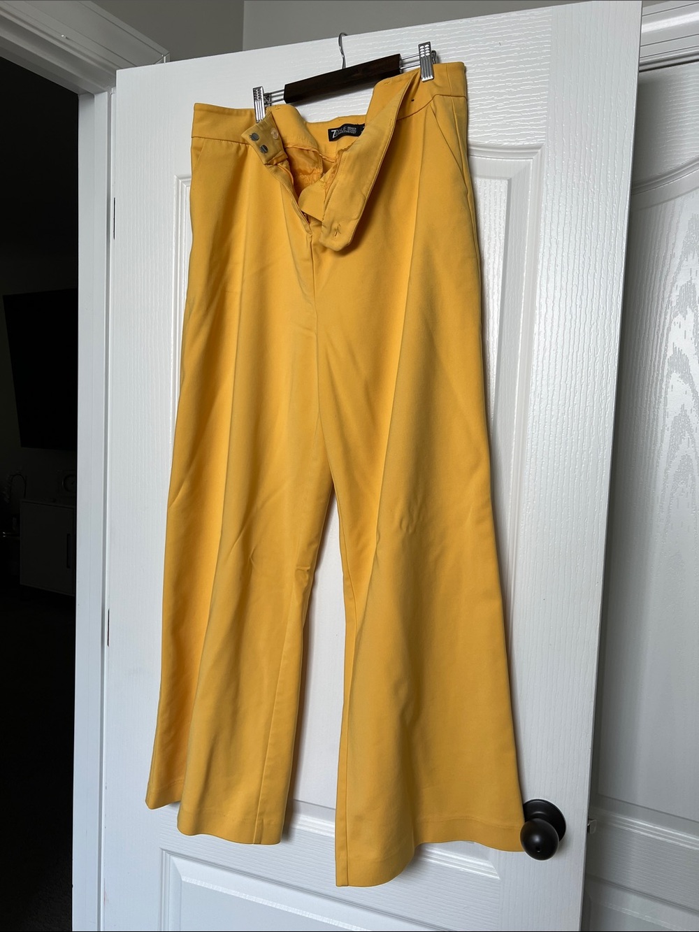 New York & Company Wide-Leg Pants in Mustard Yellow